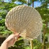 Home Decor Braided Cattail Hand Fan Handheld Woven Fans High Quality Handmade Fan