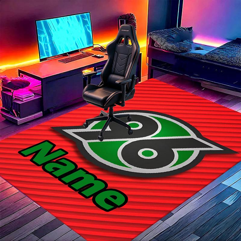Custom Name Personalized Hannover 96 Football Print Carpet, Versatile Home Decor Rug, for Playroom, Apartment, Balcony, Entryway, Hallway Gift