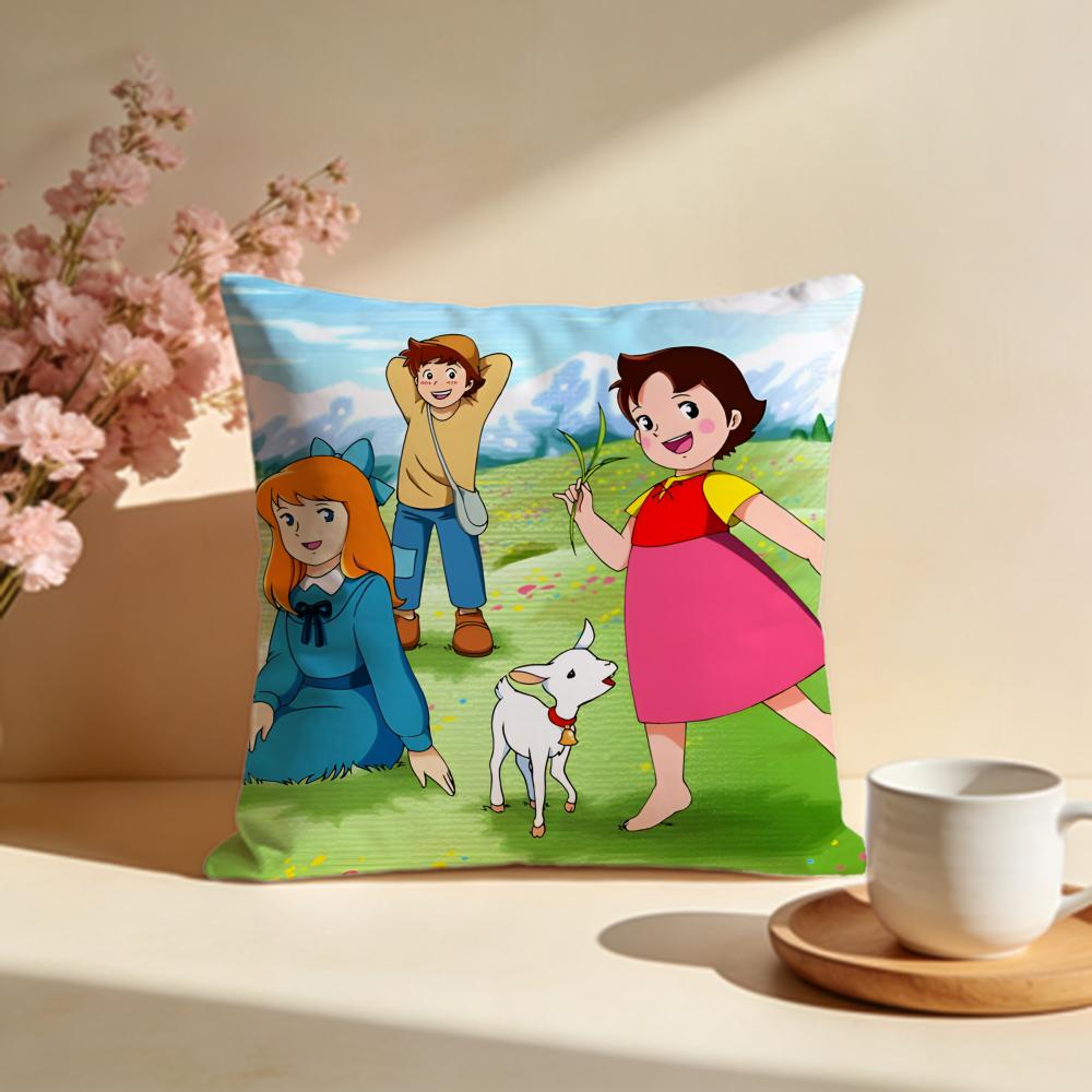 Trendy HHeidi Girl of the Alpsed Cushion Cover Stylish Washable Pillow Cover Ideal for Couch Bedroom Car Decoration