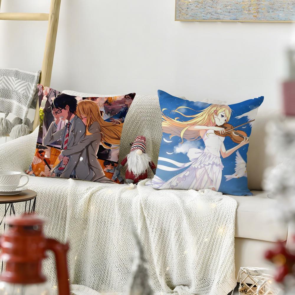 Your Lie In April Pillow Case Linen Cushion Covers For Decorative Sofa Home Pillows Case Car Chair Pillows Cases