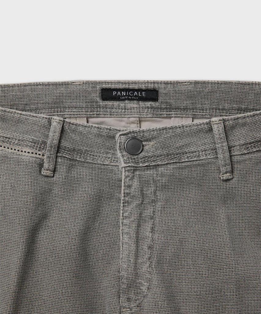 PANICALE Regular Slim Fit Dyed Texture Cotton Pants [Brown]