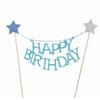 Party Park Cake Decoration Garland, Birthday HAPPY BIRTHDAY Cake Topper Decoration, Celebration (Blue)