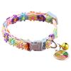 Cute Neck Pet Collar with Bell for Small Dogs Puppy Kitten Stuff Things Accessories Adjustable Footprint Cat Breakaway Collar
