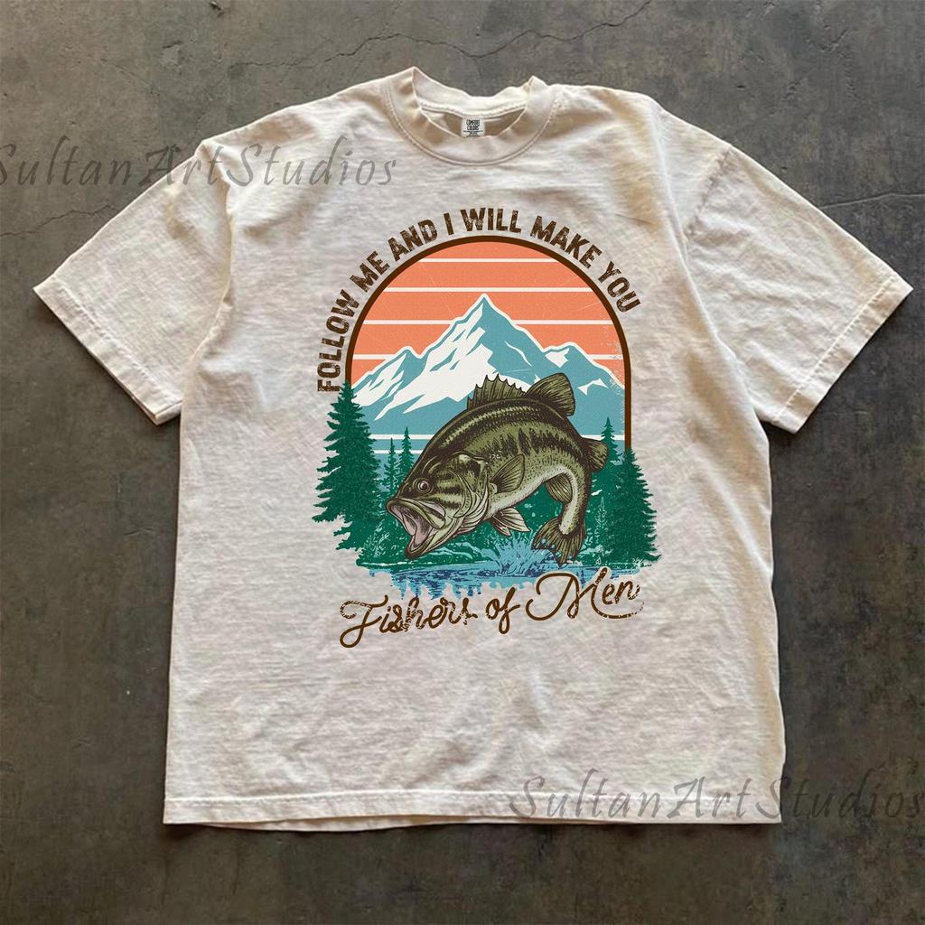 Christian Fishing T-shirt, Fishers of Men Tee, Outdoors Faith Shirt, Jesus Tee