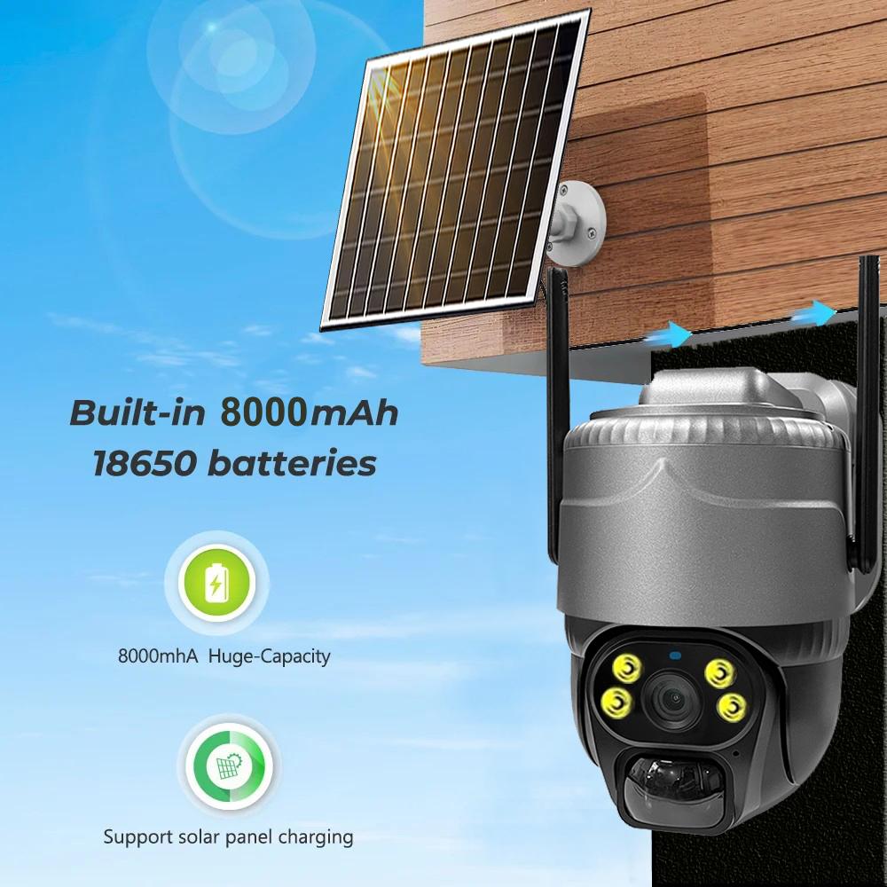 Новая 5-мегапиксельная HD-камера на солнечных батареях 4G/WIFI для улицы 4G Sim со встроенным аккумулятором телекамера PTZ автоматическое отслеживание домашняя охранная камера видеонаблюдения