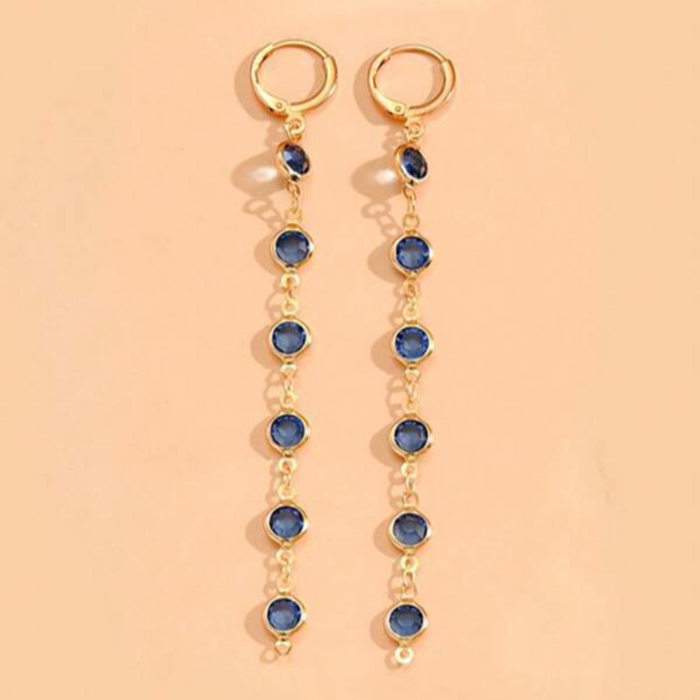 Colorful Long Jewel Earrings Simple Drop Earrings Fashion Crystal Glass Earrings