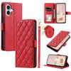 For iPhone 17 Case Wallet Rhombus Grid PU Leather Phone Cover