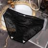 Elegant Lace Mesh Mid-Waist Satin Briefs for Women