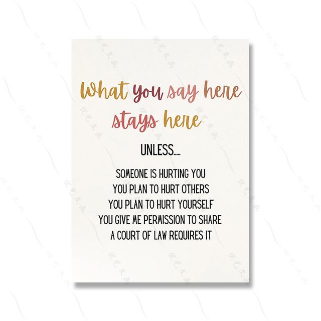 Boho Retro Quote Office Wall Art Therapy Poster Print Motivational Text Canvas Painting Psychology Mural Living Room Decoration