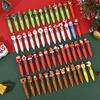 Yousheng Christmas 4-Color Ballpoint Pen Set Santa Theme Click Pens Smooth Writing Ballpoint Pens for Holiday Gifting