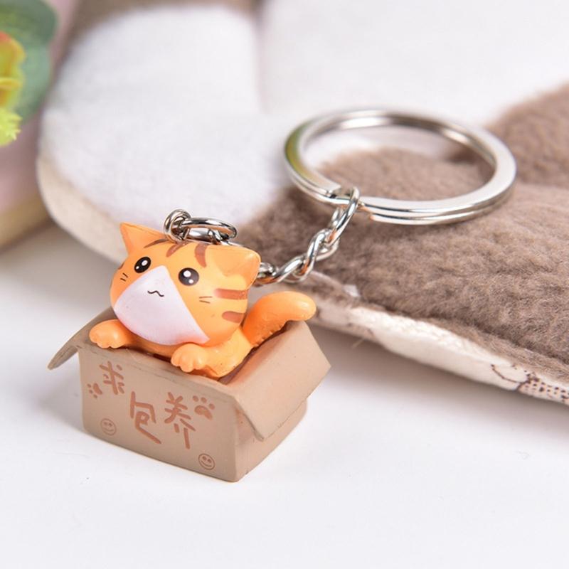 Happy Cats Keychain Small Key Holder Lovely Stylish Pendant for Versatile Daily Accessories Backpack and Gifts Ornament