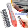 Multifunctional Bidirectional Ratchet Screwdriver Right Angle Magnetic Wrench Cross Shaped Short Screw Orange Tool