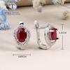 925 Sterling Silver Classic Design Africa Ruby Clasp Earring Natural Precious Gemstone Jewelry for Women Lady Nice Gift Birthday Party