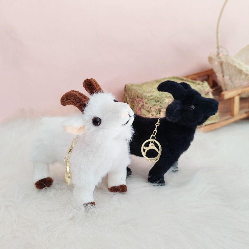 18/30cm Baby Goat Plush Doll PP Cotton Baby Goat Keychain Valentine's Day Gifts