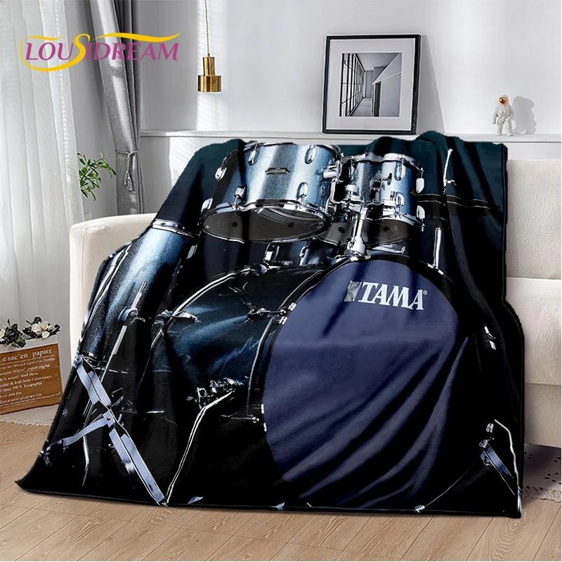 Music Instruments Drum Kit Drum Set Blanket,Soft Throw Blanket for Home Bedroom Bed Sofa Picnic Travel Office Cover Child Gift