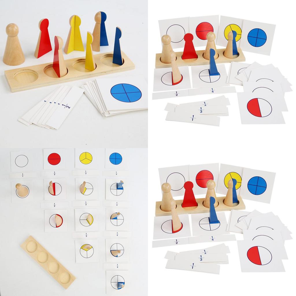 Деревянная игрушка для изучения дробей для дошкольников и учеников начальной школы, образовательный инструмент для изучения математики