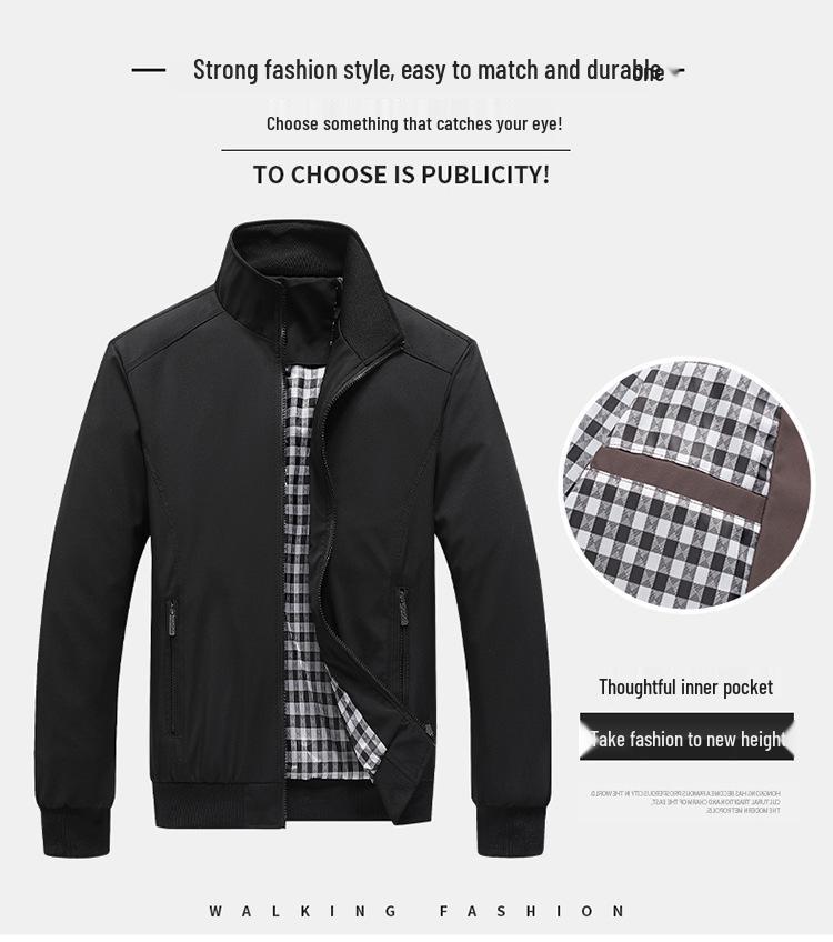 Мужская повседневная легкая однотонная куртка, весна и осень, доступен большой размер
