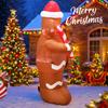 4.9FT LED Inflatable Xmas Yard Decor Gingerbread Man with Candy Cane Outdoor Lawn Garden Supplies Home Decor Ornaments Toy Gifts