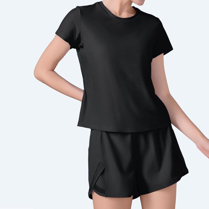 Женский летний быстросохнущий комплект спортивной одежды для йоги и тренажерного зала с карманами