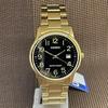 Casio Аналоговые кварцевые часы MTP-V002G-1B из нержавеющей стали золотистого оттенка с черным циферблатом для мужчин