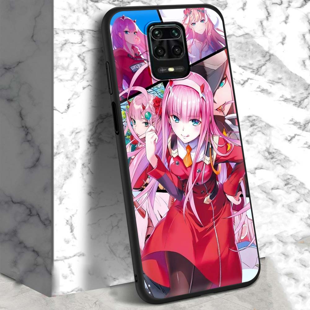02 Zero Two Anime Darling In The Franxx Case For Xiaomi Redmi Note 9S 9 8 7 10 Pro 8T 9C 9A 8A Black Silicone Phone Cover Sac