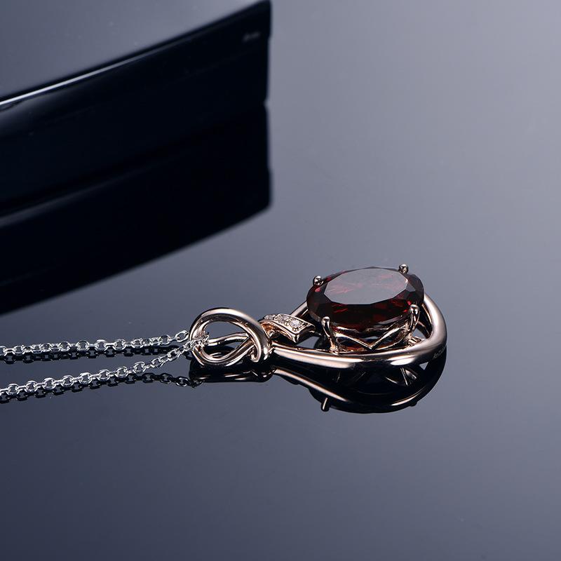 BELLA BOX Красный овальный красный цвет сокровище простой темперамент кулон ожерелье для женщин свадебные украшения