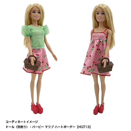 Набор модной одежды Mattel Barbie из 2 предметов: Комплект с цветочным платьем (Как показано в фильме «Барби») [Одежда для кукол] [Многоразовый пластиковый пакет] [Возраст 3+] HJT33