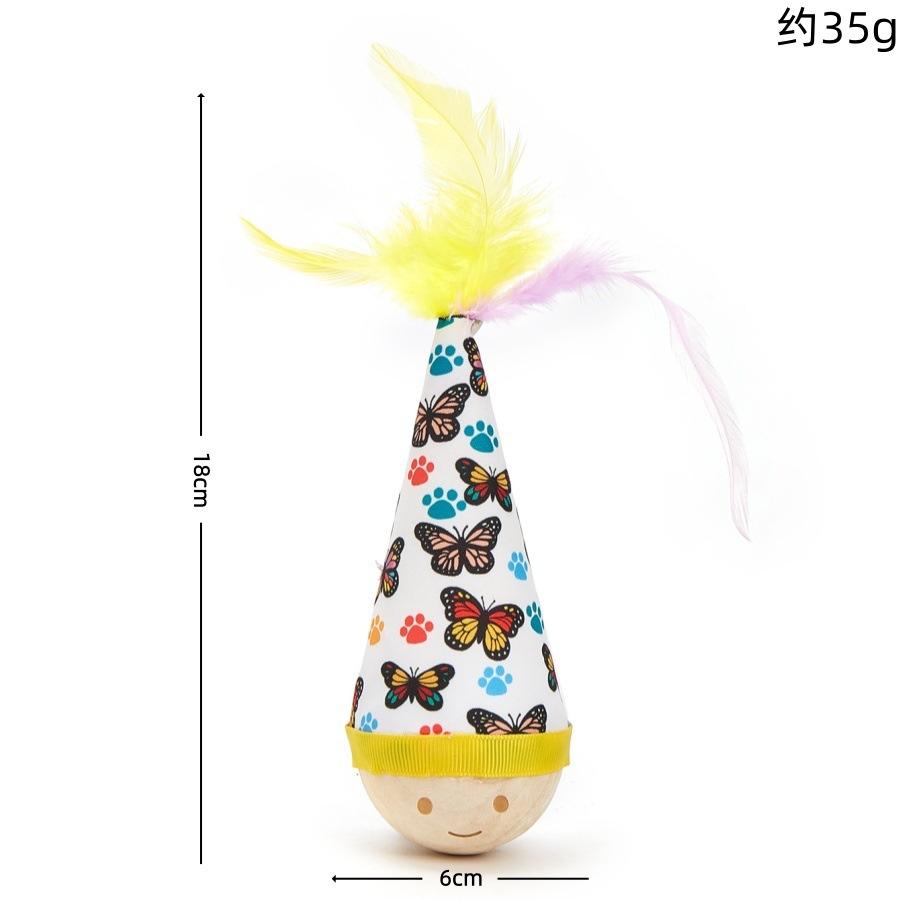Tumbler cat toy, a self-entertaining device to relieve boredom, helps burn energy, feather cat wand, pet toy