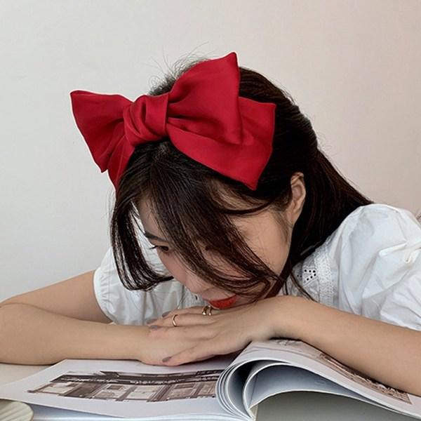 Toktok Warehouse Satin Big Ribbon Headband Luxury Satin Hairband Thin Headband Ribbon Satin King Ribbon Headband