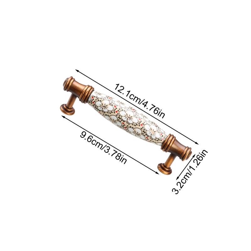 1 шт. с установочным оборудованием, полированная отделка, ручки для шкафа, легкие, роскошные, керамические, старинные, антикварные, бронзовые ручки для шкафа