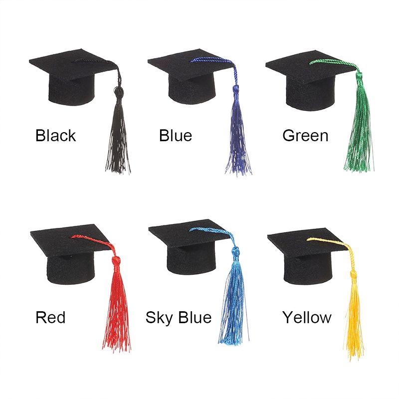 10 шт. шляпа бакалавра докторская кепка костюм цилиндр мини-выпускная шляпа мини-докторская шляпа с кисточками