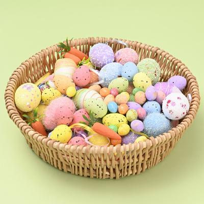 Горячий! Имитировать цветные пенопластовые яйца для поделок, реквизит для украшения пасхальной вечеринки