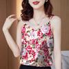 Женская майка-комбинезон с цветочным принтом, летняя, новая, с V-образным вырезом, свободная, тонкая, без рукавов, нижняя часть