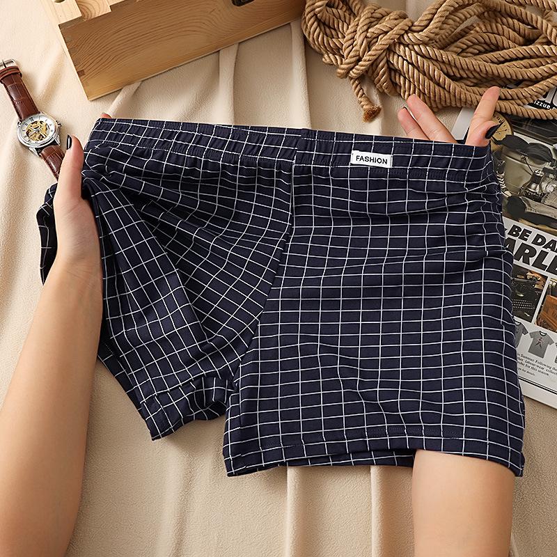 Мужские клетчатые боксеры из чистого хлопка: Удобное, свободное и дышащее нижнее белье