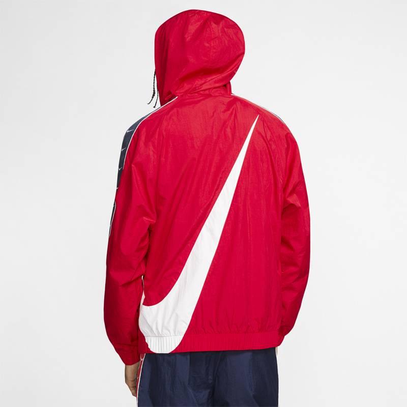 Nike NSW Big Swoosh Мужская куртка с капюшоном и полумолнией Верхняя одежда Красная CD0420-657