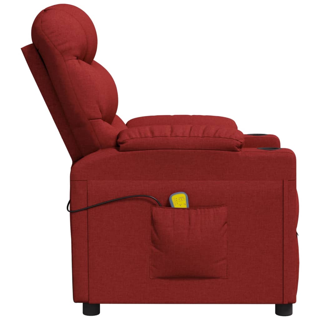 Massage Chair Burgundy Fabric