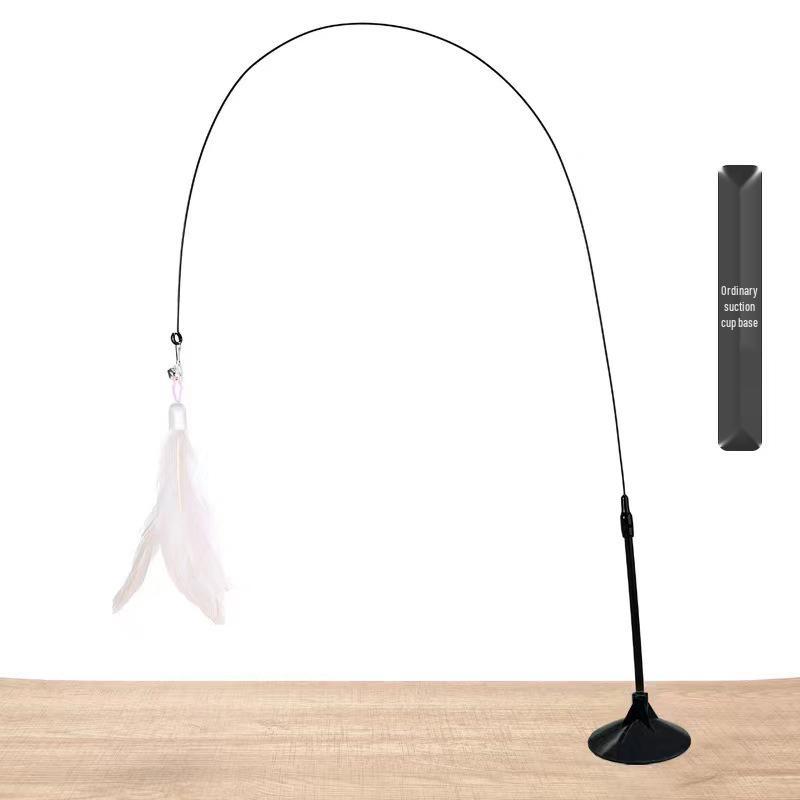 Игрушечные игрушки: Прочная присоска с длинным стержнем, пером и проволокой, устойчивой к укусам, для самостоятельного развлечения