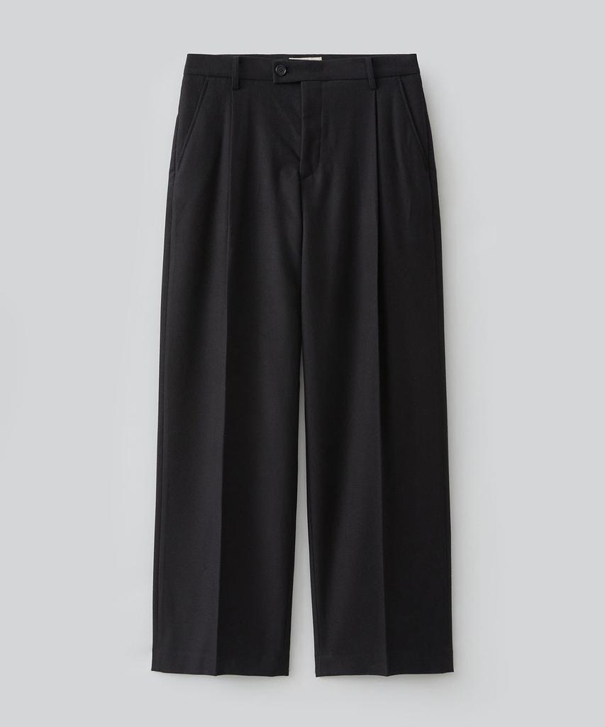 FABREGAT Rich Wool Blend Wide Slacks (Black)