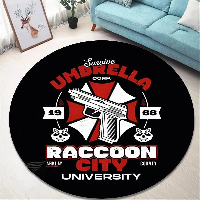 R-Resident Evil Ковер круглый с принтом Umbrella для гостиной, спальни, красивые коврики, нескользящий коврик для двери, напольные коврики, подарок на день рождения