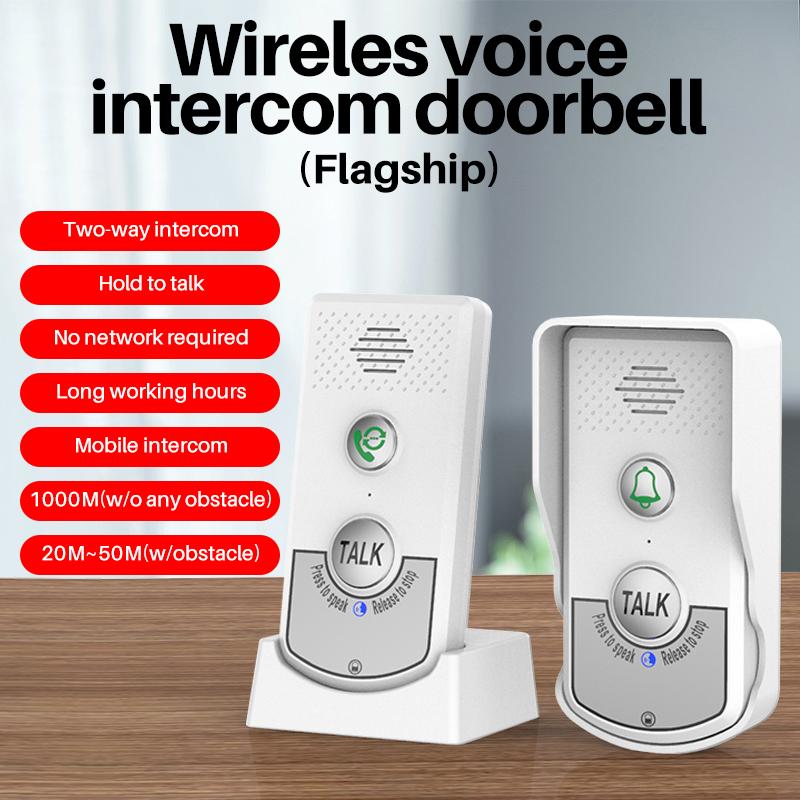 2.4Ghz Wireless Audio Intercom Door Phone Two Way Voice Doorbell H8 Voice Sender&Reciever Walkie-talkie Dooring DoorBellAA