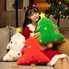 Creative Christmas Tree Throw Pillow Plush Toy Sofa Pillow Christmas Decoration Ornament Muppet Doll Christmas Gift