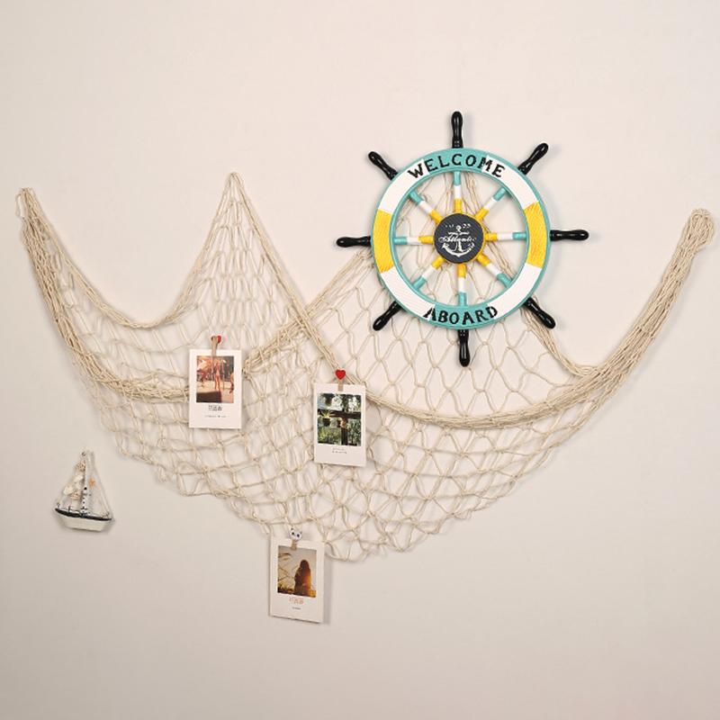 100X200Cm Beach Themed Fish Net Decorations Wall Mounted For Pirate Mermaid Beach Party Home Bedroom Decoration