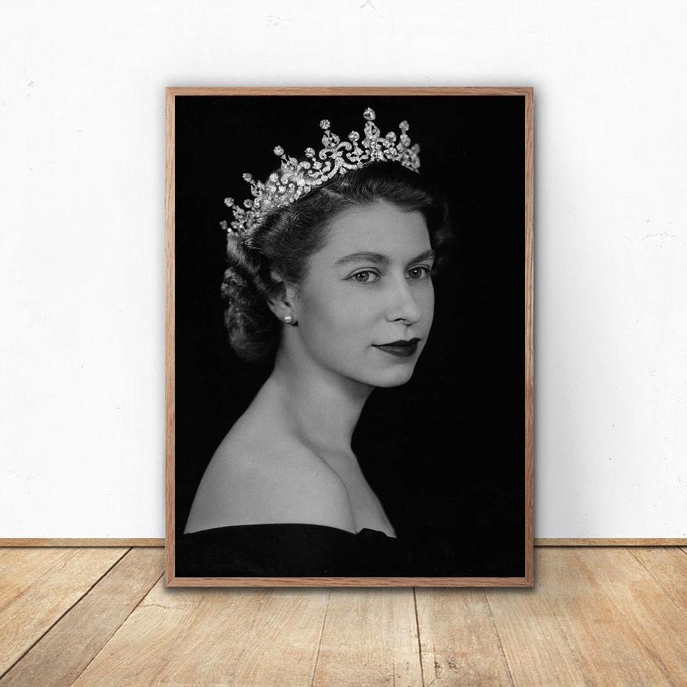 Плакат с жевательной резинкой Queen Elizabeth и печать, настенное искусство, настенное искусство, британский королевский холст, картина, настенная семейная картина