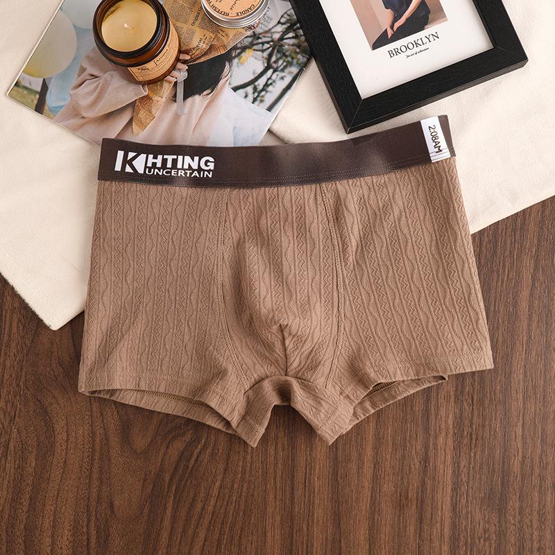 Men's Solid Color Cotton Boxer Shorts - Sporty, Comfortable, Breathable Mid-Rise.