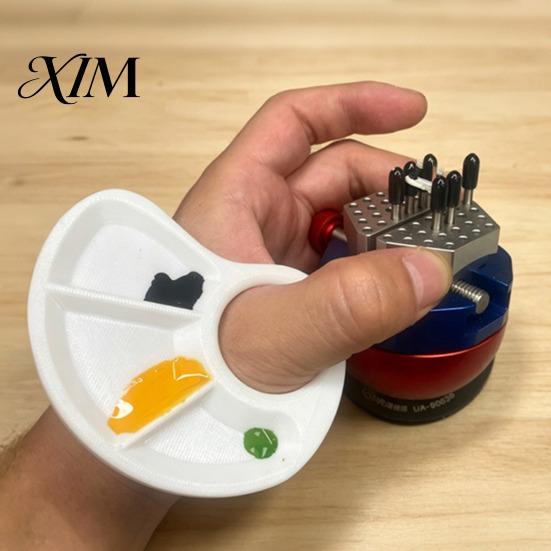 Non Stick Paint Palette for Acrylic Painting Mini Tray, with Thumb Hole, Lightweight Durable Handheld Resin Acrylics Mixing Watercolor Palette,