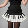 Винтажная плиссированная мини-юбка Y2k Женская Харадзюку Женская мода Лоскутное шитье с пианино Уличная одежда Юбки Одежда