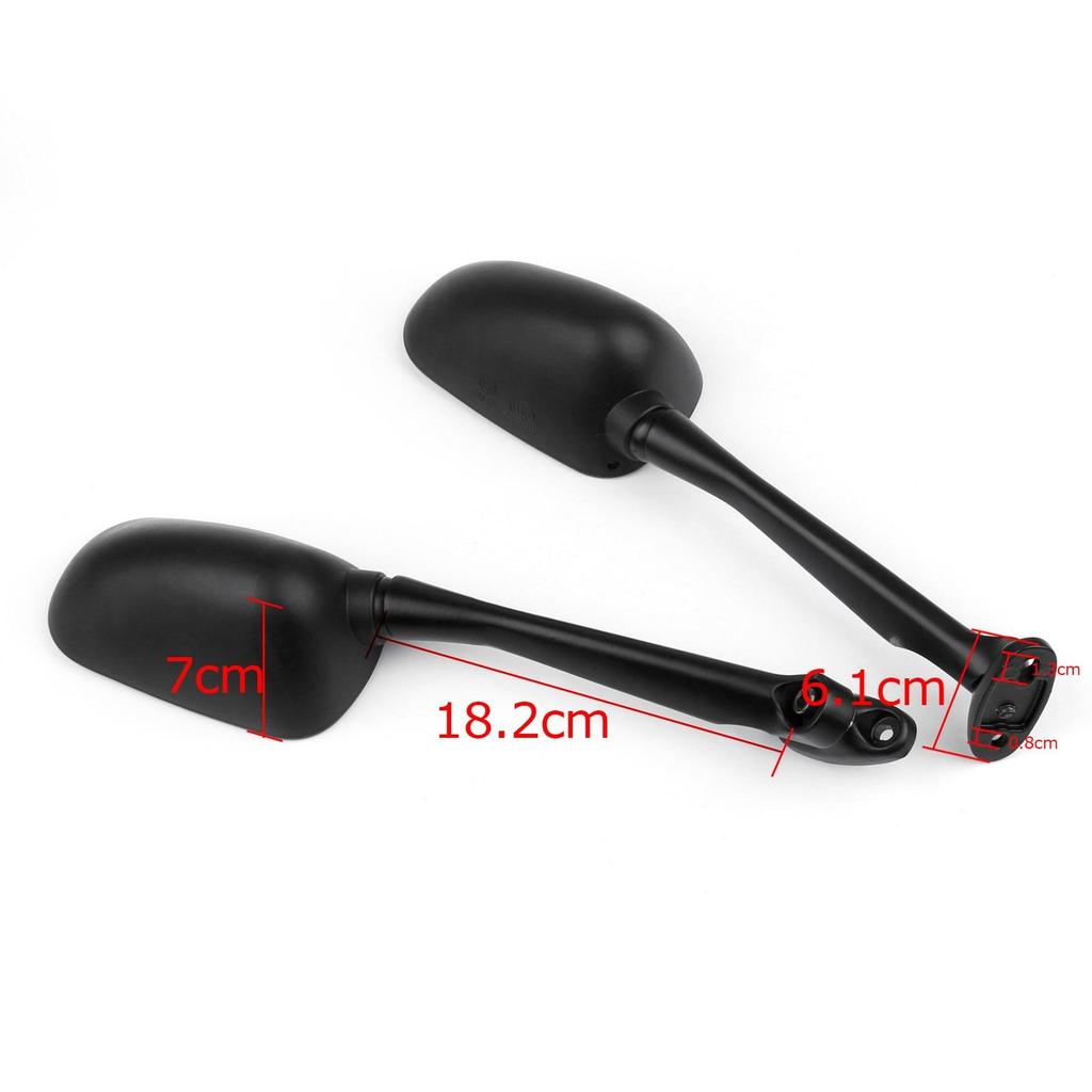 Pair Black Motorcycle Rearview Side Mirrors For Honda CBR250 11-12 CB1300S 03-12