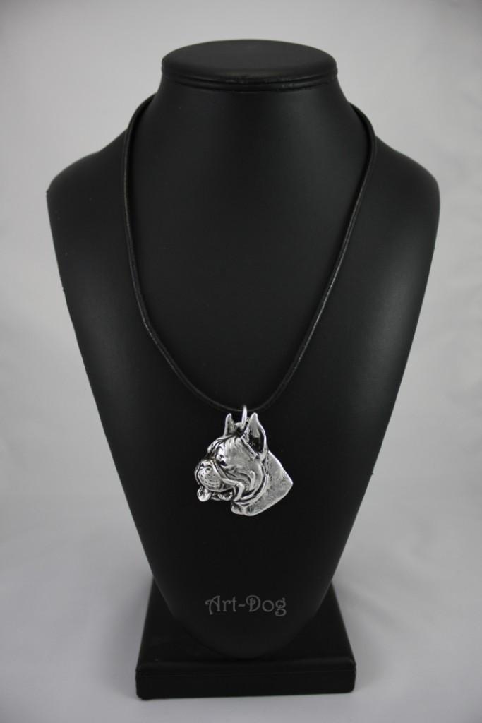 Boxer, German Boxer I - Dog necklace in gift box, silver-plated locket for dog fan, striking pendant by Art-Dog brand