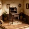 Элегантная Миниатюрная Книжная Настольная Модель Миниатюрный Туалетный Столик Мебель Домашняя Модель Декор Аксессуары для Кукольного Домика