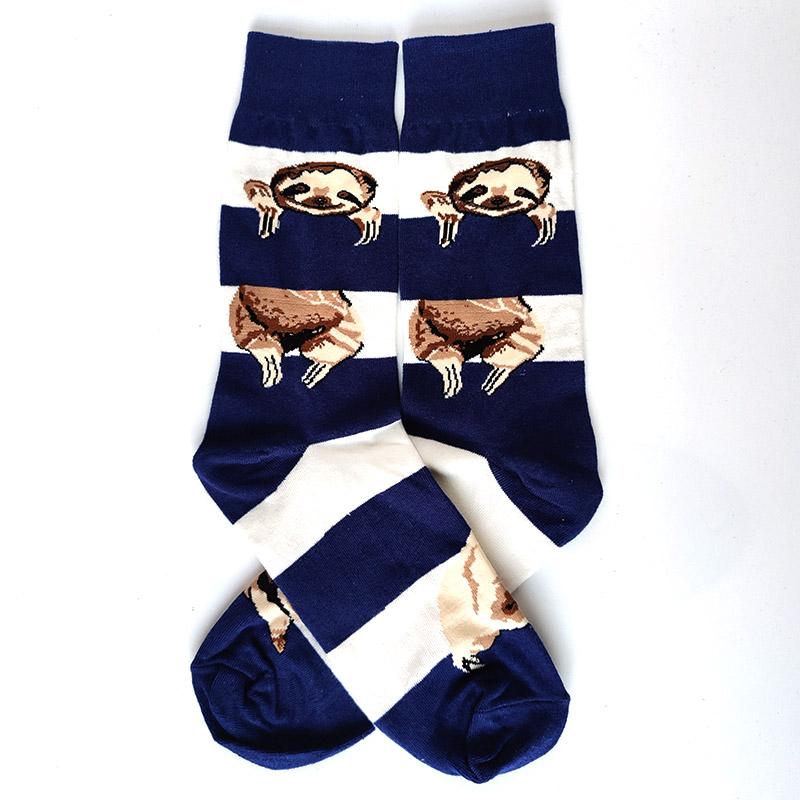 Новинка, веселые мужские носки с рисунком из хлопка, покер, корги, лягушка, сумасшедший бургер, пиранья, волк, авокадо, орел